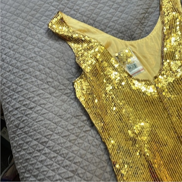 Vintage NWT Together Gold Sequin Sleeveless Mini Dress - Picture 8 of 10